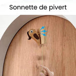 Cloche de porte créative en bois en forme de pivert