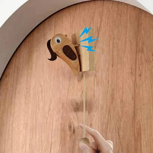 Cloche de porte créative en bois en forme de pivert