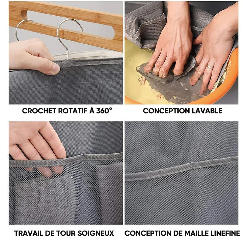 Sac suspendu de rangement pour sous-vêtements double face