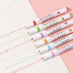 💖 MEILLEURS CADEAUX POUR LES ENFANTS - Stylos à double pointe avec 6 formes de courbes différentes Pointes fines
