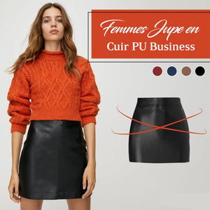 Ciaovie™ Femmes Jupe en Cuir PU Business