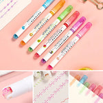 💖 MEILLEURS CADEAUX POUR LES ENFANTS - Stylos à double pointe avec 6 formes de courbes différentes Pointes fines