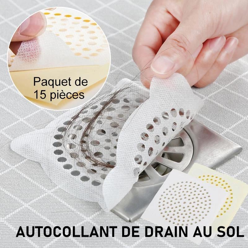 Autocollant Jetable Anti-Colmatage de Drain de Plancher