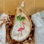 Ornement d'art de coquille d'huître | cadeau de Noël