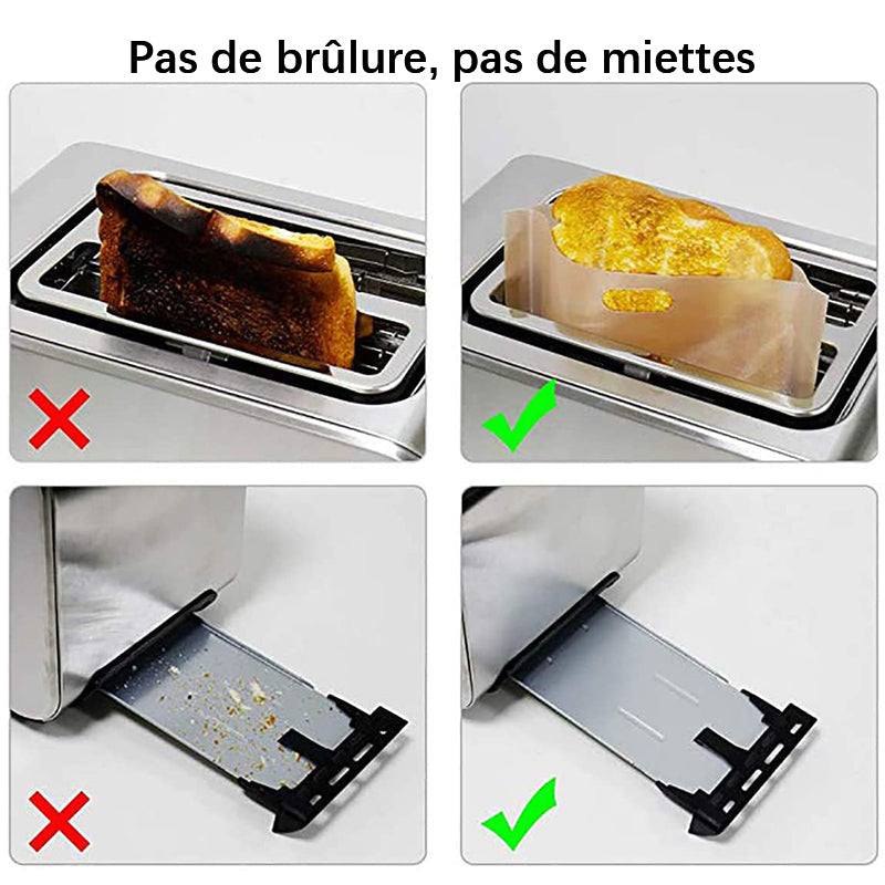 Sac à toast réutilisable en téflon résistant aux hautes températures (paquet de 5)