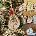 Ornement d'art de coquille d'huître | cadeau de Noël