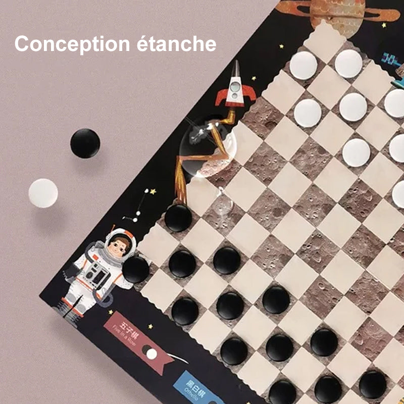 Jeu d'échecs portable multifonctionnel de style livre 15 en 1