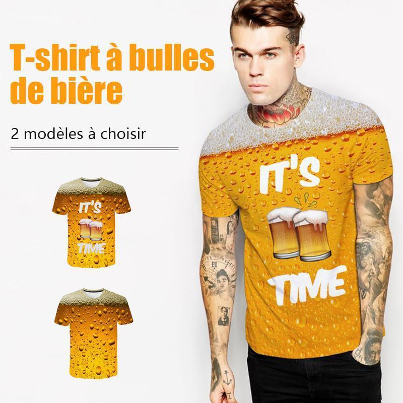 T-shirt à manches courtes à bulles de bière 3D Fashion