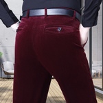 Pantalon droit en velours côtelé extensible pour hommes