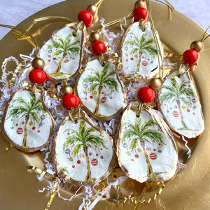 Ornement d'art de coquille d'huître | cadeau de Noël