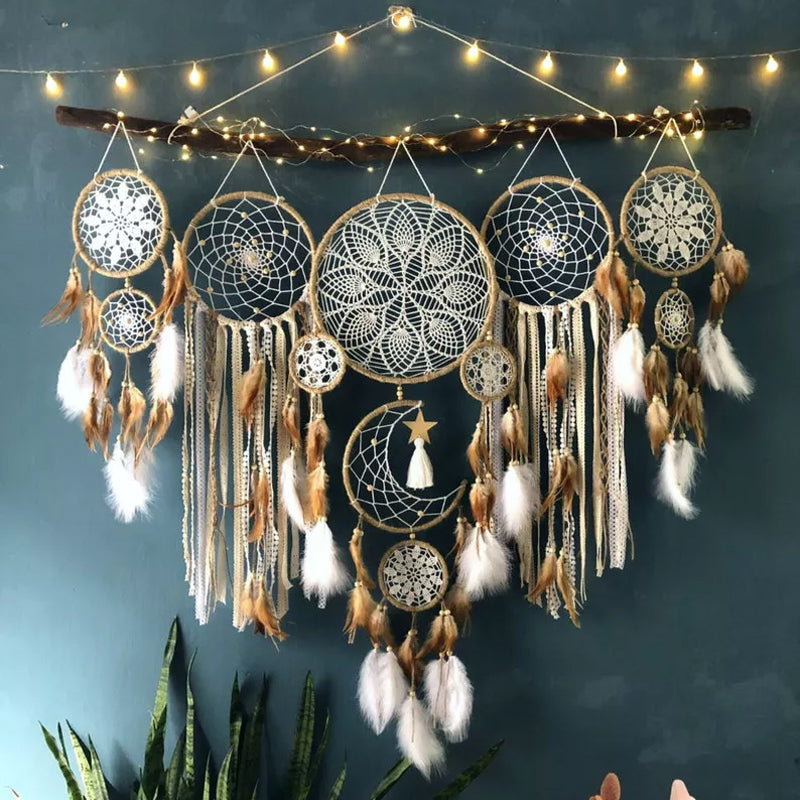 Dreamcatcher Lune et étoiles suspendues au-dessus du lit (5 PCS)