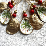 Ornement d'art de coquille d'huître | cadeau de Noël