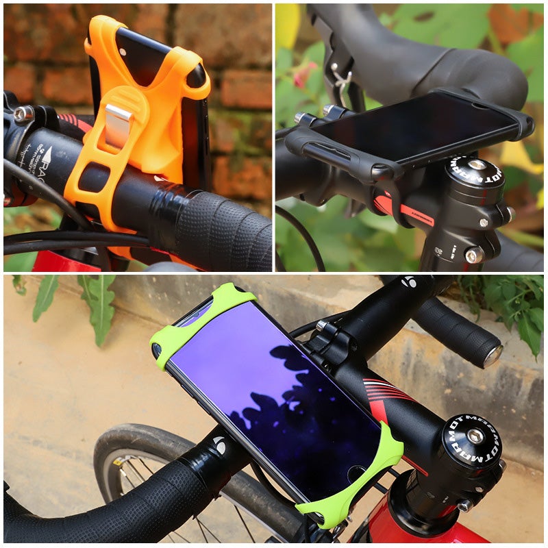 Support de Téléphone de Vélo Universel en Silicone Antidérapant Réglable