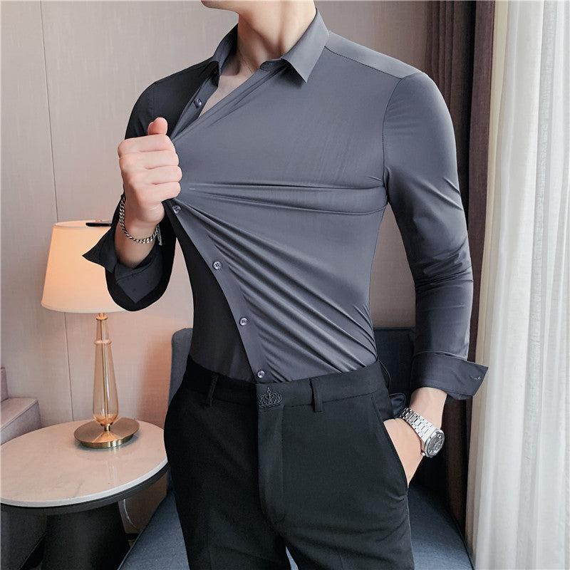 Chemise homme très élastique sans repassage