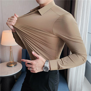 Chemise homme très élastique sans repassage